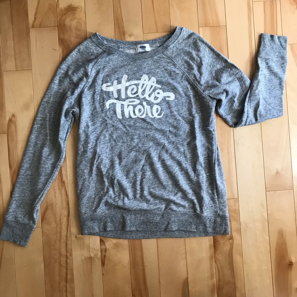 Old Navy Hello There Gray Long Sleeve